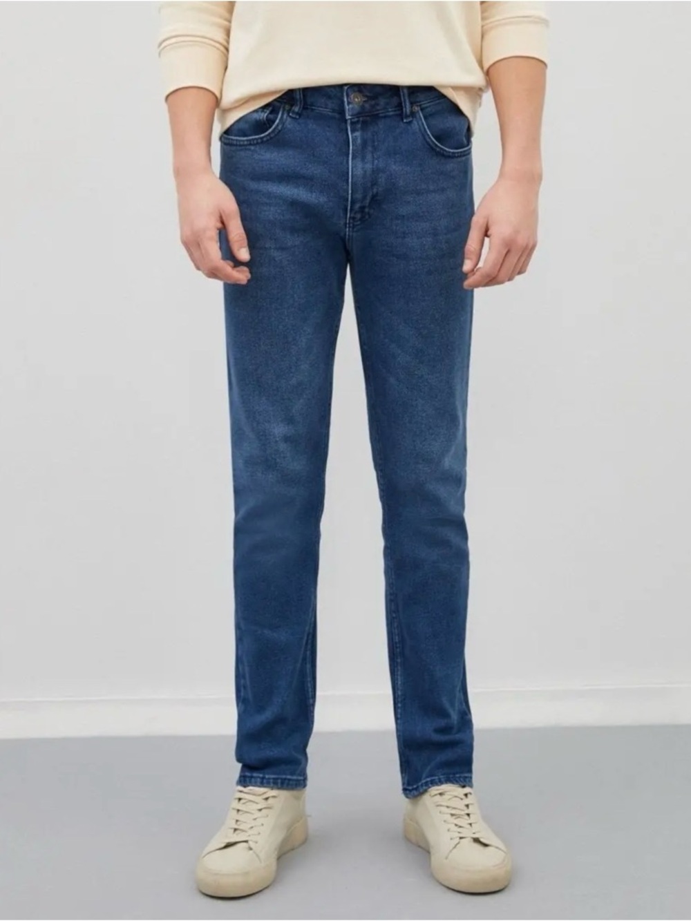 Classic Men's Slim Straight Jeans - Blue